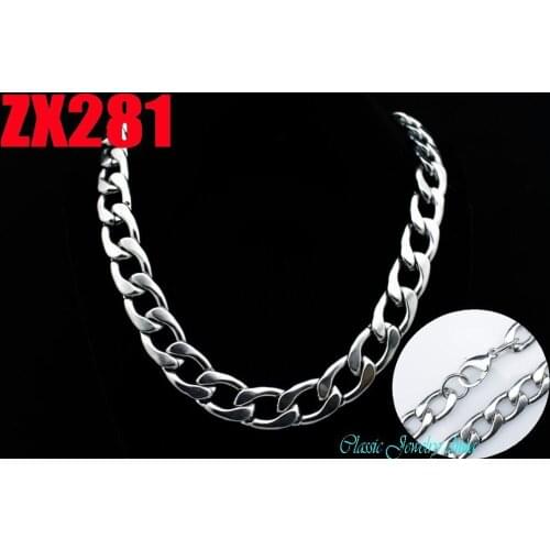 Big punk 15mm stainless steel necklace TK Figaro chain fashion Jewelry man male necklace chains ZX281