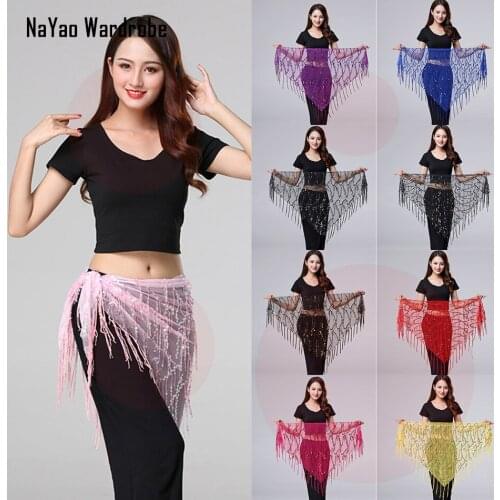 2020 New Sequins Tassel belly dance scarf Women belly dance clothes Accessories Lady belly dance Waist Chain Belt YD003