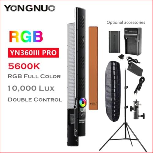 YONGNUO YN360III PRO Handheld LED Video Ice Light RGB&5600K Stick Tube Lamp Photography Fill Lighting For Makeup Vlog TikTok