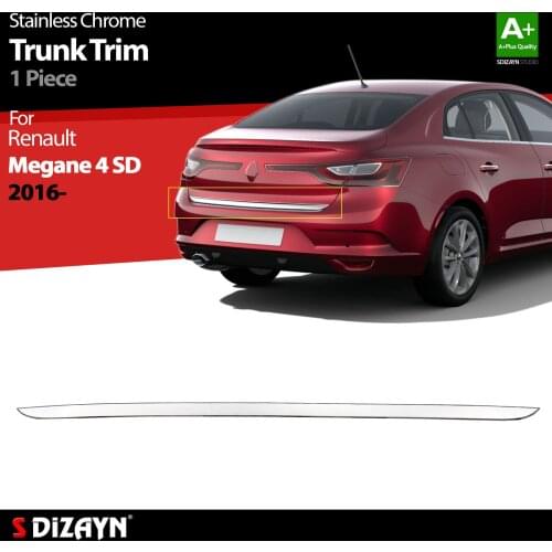 For Megane 4 Chrome Trunk Lower Trim Stainless Steel 1 Piece Exterior Car Accessories Parts Auto Products Stickers Styling