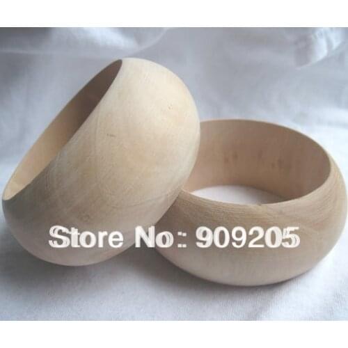 SANSHOOR Christmas Gift Fashion Natural Unfinished Wooden Bangles DIY Wide Wooden Bracelet Wooden Jewelry 15pcs/lot SMT120J
