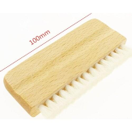 LP Vinyl Record Cleaning Brush Anti-static Goat Hair Wood Handle Brush Cleaner