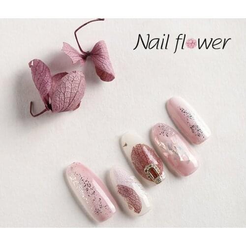 Dried Flower Real Floral 3D Nail Art Flower crystal pearl Decorations UV Gel Polish Natural Floral Slider Set Manicure D0023