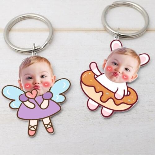 Custom Keychain for Baby Photo,Personalised Picture Keyring,Photo Key Chain,Baby Shower Gift,Mom Dad Gift