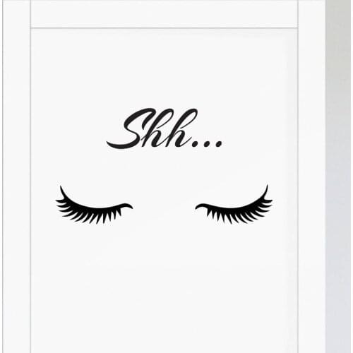 Shh Vinyl Wall Door Decal for Kids Room Removable Baby Sleeping Nursery Wall Stickers Home Interior Decor Self-Adhesive D089