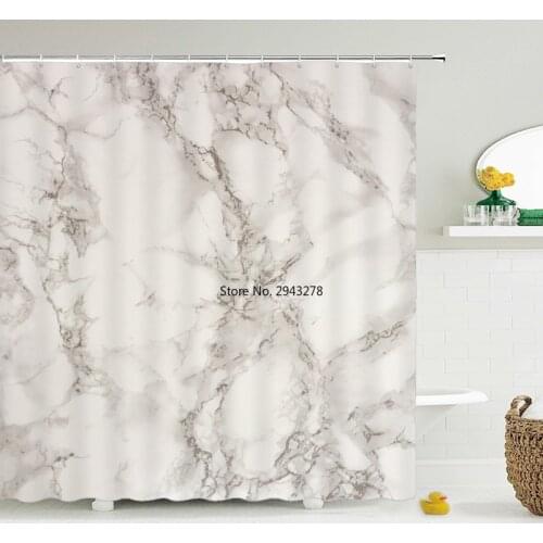 Marble Pattern Bath curtain Waterproof Shower Curtains Geometric Bath Screen Printed Curtain for Bathroom Gift Navidad