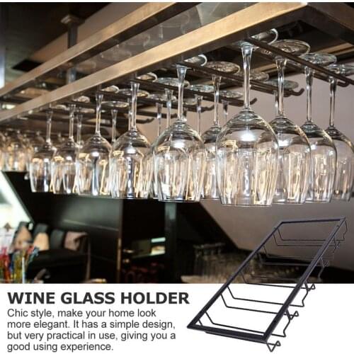 Iron Art Glass Cup Holder Durable Wine Glass Rack Wine Glass Hanger Wine Glass Hanging Stand for Bar Home (Black )