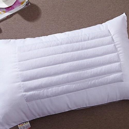 1pc White Sleeping Neck Pillow Buckwheat+Polyester Filling Stripe Health Cushion Adult Home Textile Bedding PInk Coffee 45*70cm