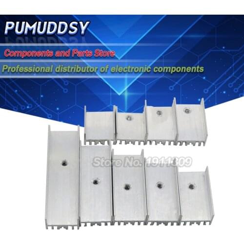 10PCS 15x10x16/20/22/25/30/35/40/50mm aluminum radiator U TO-220 for transistors, TO220 for aluminum, TO220 for radiators