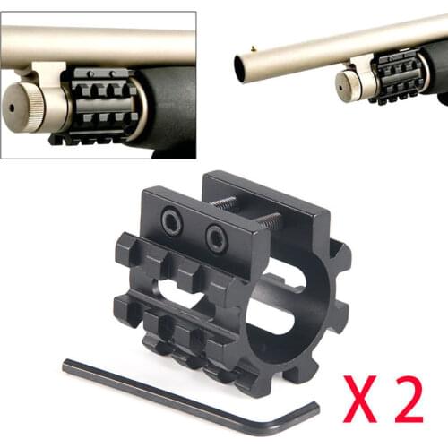 2pcs Tactical 25.4mm 8-Rail Barrel Mount System for Winchester 12 Gauge Mossberg 500 Shotgun Guad