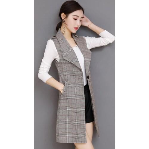 2021 Woman Sleeveless Jacket Vest Female Spring Fashion Solid Color Pocket Casual Tops Ladies Suit Vests Office Jackets H824