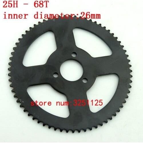 25H 68T 26mm Rear Sprocket 47cc 49 cc Mini Moto Pocket Dirt Bike ATV Quad Scooter Minimoto Motorcycle Motocross