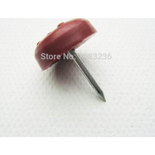 32pcs Brown Plastic Blanket Wood Floor Protector Furniture Chair Table Feet Legs Pads Nail on Glides Skid with Bump 16mm