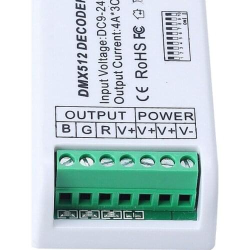 3CH DMX 512 LED Decoder Controller Dimmer 9V-24V Console USB for RGB LED Strip