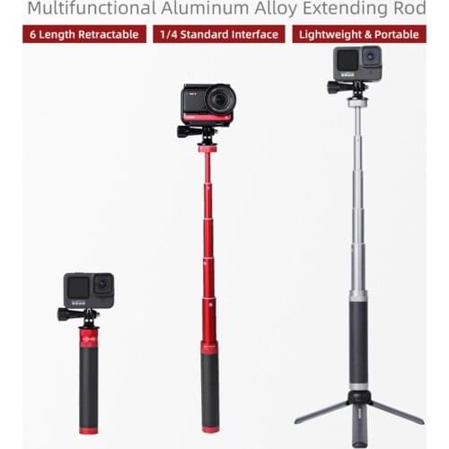 Aluminum Alloy Extension Rod Handheld Retractable Selfie Stick for POCKET 2/GoPro 9/OM 4/Osmo Action/ Insta360 One X2