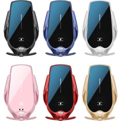 Wireless Car Charger,15W Qi Fast Charging Auto Clamping Car Charger Air Vent Car Phone Holder Mount