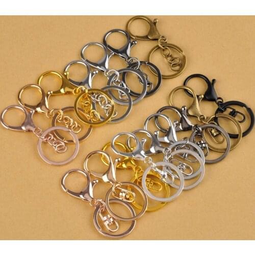 70*30mm 100piece Swivel Lobster Clasp Hooks Split Key Ring Connector Keychains DIY Jewelry Making Findings