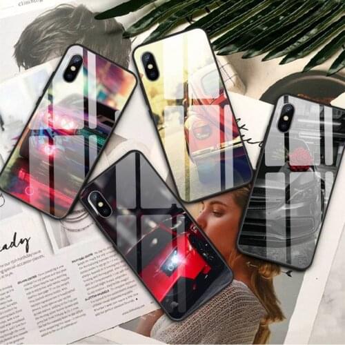 Sports Cars Male Men Phone Case Tempered glass For iphone 11 12 PRO MAX X XS XR 5C 6 6S 7 8 plus