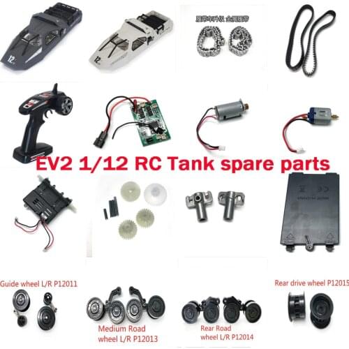 EV2 1/12 RC Tank spare parts motor shell track Guide wheel fixing Circuit board wave box steering gear