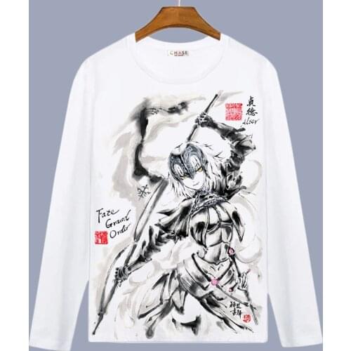 Fate Grand Order Cosplay T Shirt Jeanne d'Arc Alter Spring Autumn Long Sleeve T-shirt Cartoon Top Tee Halloween Cosplay Costume