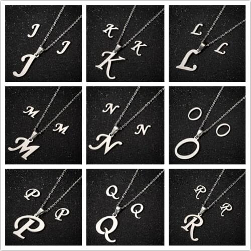 Hfarich Funny Letter Jewelry Best Friends Gifts Stainless Steel Vintage Name Collier Femme M/N/P Sweater Chain Necklaces