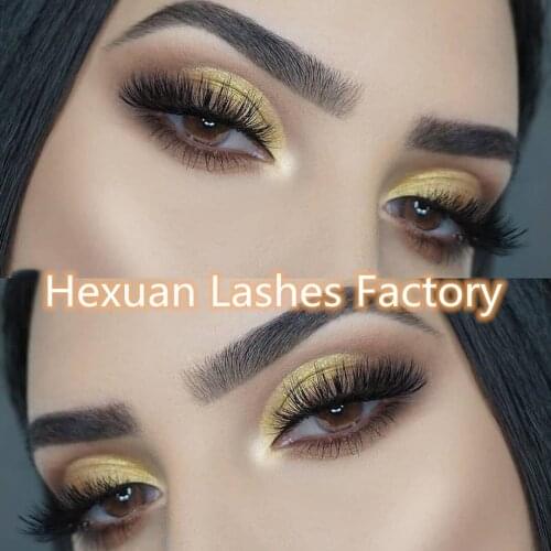 Hexuan Lashes Factory Wholesale Beauty Fluffy Cross Volume Fake Eyelashes Faux Lashes