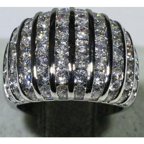 Luxury Women and Men White Zircon Rings for Wedding Engagement Promise Bridal Set Jewelry