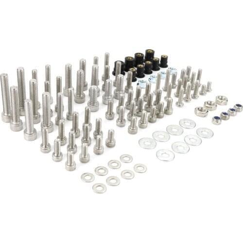 Fit For Kawasaki KLR650 2008-2018 KLR 650 Motorcycle Complete Cowling Fairing Bolts Kit Speed Nuts Stainless Steel Kit