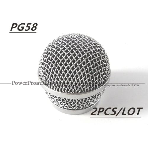 2PCS New Replacement Ball Head Mesh Microphone Grille for Shure PG58 PG 58 Accessories