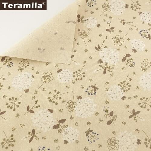 Linen Fabric Flowers Designs TERAMILA Home Textile Cotton Sewing Material Tissu Tablecloth Pillow Bag Curtain Cushion Pillow