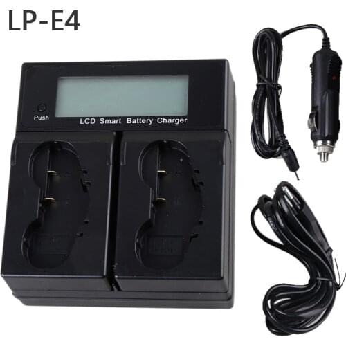 LP-E4 LP-E4N Battery Charger AC Dual Double Twin for Canon EOS 1D Mark III, 1Ds Mark III, 1D Mark IV, 1Ds Mark IV, 1D C, 1D 1Ds