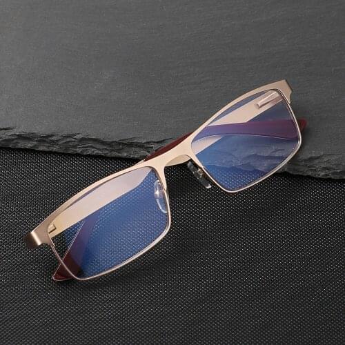 Metal Multifocal Reading Glasses Progressive Bifocal Anti Blue Ray UV Protect Presbyopic Glasses Gold Gray Frame Men Women
