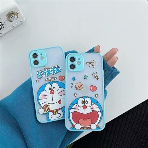 ZUIDID Cute Doraemon Candy Phone Case For iPhone 12 Pro MAX 11 XS X XR SE 2020 7 8 6Plus Anime Shockproof Clear Hard Cover Coque