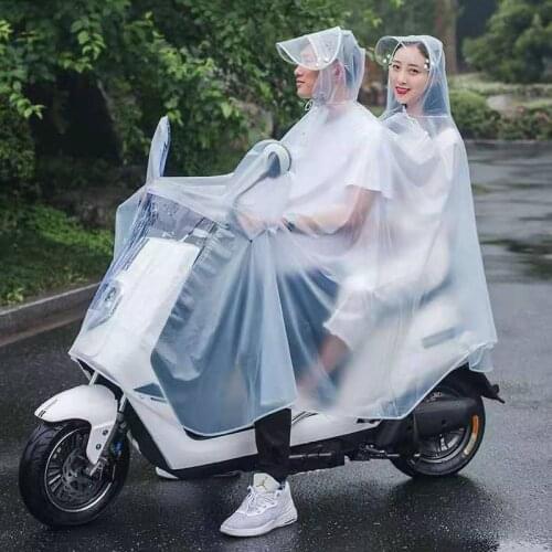Raincoat Fashion Transparent One-Piece PVC Raincoat Adult Motorcycle Bicycle Poncho High Quality Rain Waterproof Men Women plus