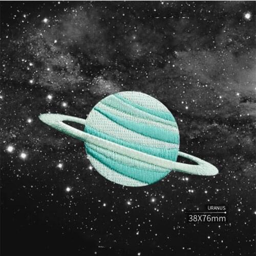 Planet Uranus Patches Iron On Embroidered Patch for Clothing Stick on Sew Applique For Clothes T-shirts Jeans Sticker Badges