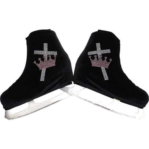 Nasinaya Figure Skating Shoes Cover Velvet for Kids Adult Protective Roller Skate Ice Skating Accessories shiny Rhinestones 7