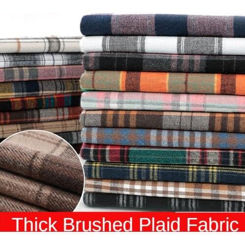 Sanded Plaid Shirt Fabric Geometric Pattern Coat Pants Clothing Dress Diy Color Grid Sewing Brocade Polyester Fiber Cotton Scarf
