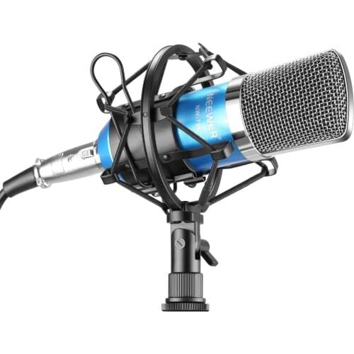 Neewer NW-700 Studio Broadcasting&Recording Condenser Microphone Set:Microphone+Mic Shock Mount+Anti-wind Foam Cap+Mic Cable