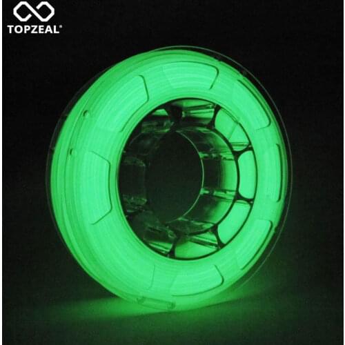 TOPZEAL Glow Green Color in the Dark 3D Printer PLA Filament Dimensional Accuracy +/- 0.05mm PLA 1KG Spool Luminous Green Color