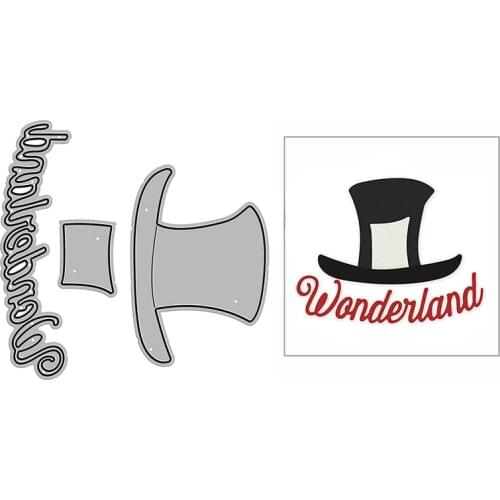 New Wonderland Word Top Magic Hat 2020 Metal Cutting Dies for DIY Scrapbooking and Card Making Decor Embossing Mold No Stamps