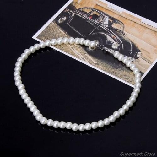 Elegant Ivory White Glass Imitation Freshwater Pearl Necklaces For Women Jewerly F05 21 Dropshipping