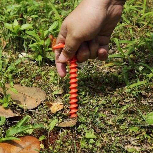 Plastic Screw Spiral Tent Peg Stakes Nail Outdoor Hiking Camping Ground Support Nails Awning Stakes Tent Canopy Fixing Supplies