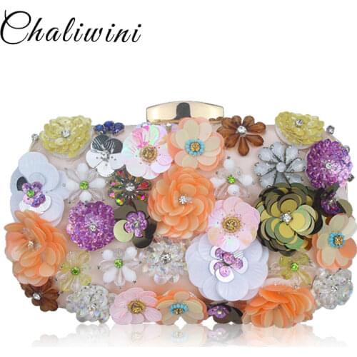 Flowers White Color Handmade Fabric For Women Evening Bag Luxury Wedding Bride Clutch Bag Pearl Party Handbag Mini Purses Wallet