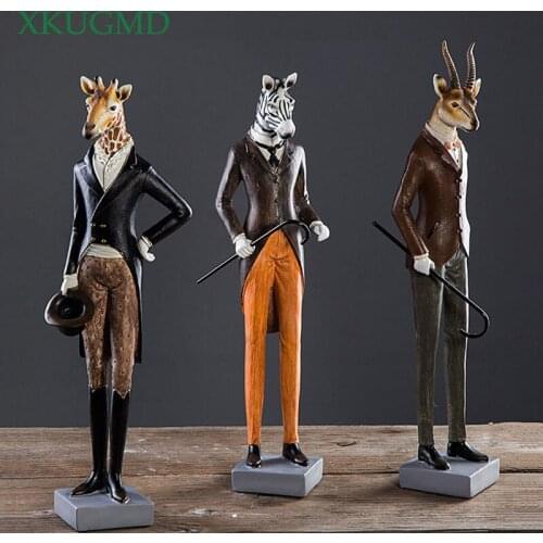 Nordic Style British Gentleman Animal Resin Ornaments Home Living Room Decor Wine Cabinet Pattern-room Decoration