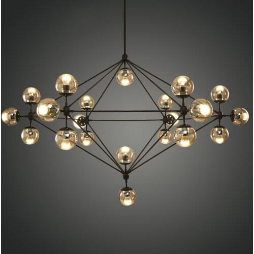 Glass bubble chandelier Black Rose Gold Body Color Chandelier Kitchen Island Bedroom Dining room Hanging lamp scandinavian