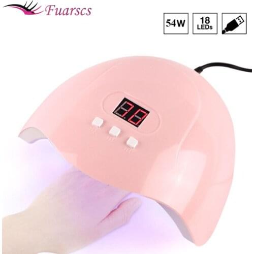 Fuarscs 54W Uv Nail Lamp Large Space Dual Light Source Portable Sun Nail Lamp Pink Led Phototherapy Machine Nail Light Therapy M