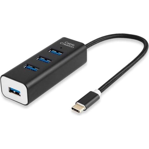 Type C Hub, USB-C to 4-Port USB 3.0 Hub Adapter Compatible Chromebook Pixel,Samsung S9/S8,Mouse,Keyboard,Flash Driver