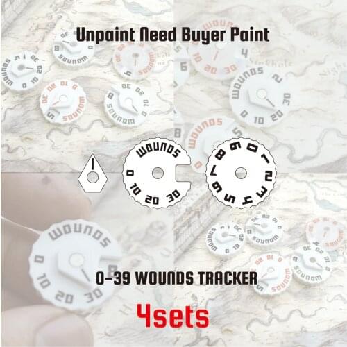 Wargame Base World - Wound Tracker Counter /Dial/Marker 0-39 Wound Counter - 4 sets