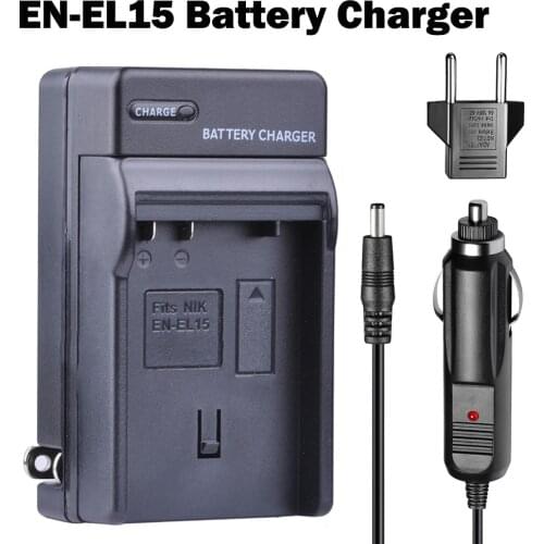 EN-EL15 EN EL15 Battery wall Charger +EU Adapter Car Charger For Nikon Camera D7000 D7100 D7200 D8000 600 800 D810 D610 D750