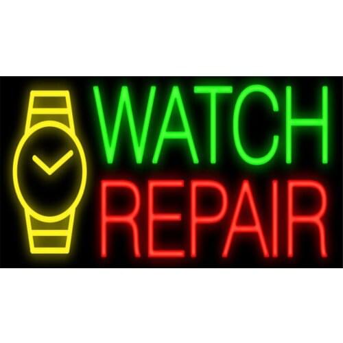 WATCH REPAIR Sign Custom Handmade Real Glass Tube Store Shop Commercial Advertise Decoration Display Neon Signs 17"X10"